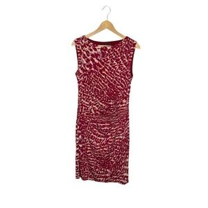 Coast Maroon Sleeveless Dress Abstract Print Watermark| 14